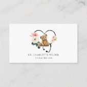 Floral Stethoscope Teddy Bear Pediatrician Visitenkarte (Vorderseite)
