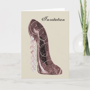 Floral Stiletto Shoe Art Einladung