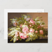Floral Still Life, Raoul M. De Longpré Postkarte (Vorne/Hinten)