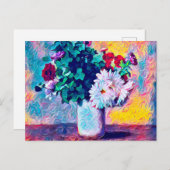 Floral Stillleben, fallen Chrysanthemen in einem W Postkarte (Vorne/Hinten)