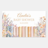 Floral Storybook Babydusche Rechteckiger Aufkleber (Vorderseite)