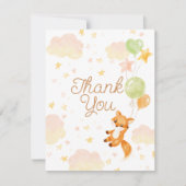 Floral Storybook Fox Babydusche Danke Karte (Vorderseite)