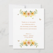 Floral Storybook Fox Babydusche Danke Karte (Rückseite)