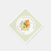 Floral Storybook Fox Babydusche Napkins Serviette (Ecke)