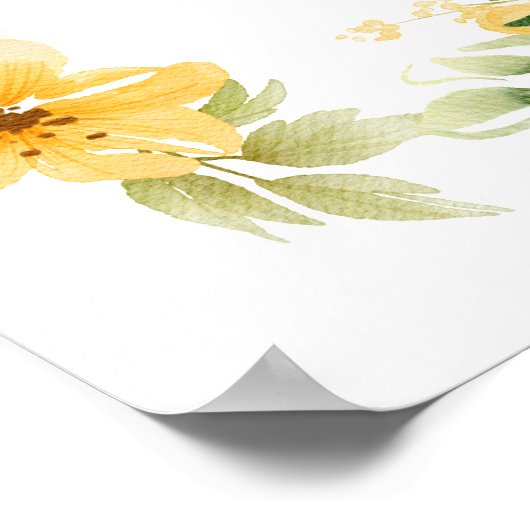 Floral Storybook Fox Babydusche Willkommen Poster (Ecke)