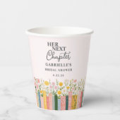 Floral Storybook Ihr nächstes Kapitel Brautparty Pappbecher (Vorderseite)