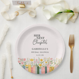 Floral Storybook Ihr nächstes Kapitel Brautparty Pappteller