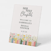 Floral Storybook Ihr nächstes Kapitel Brautparty Sockelschild (Vorderseite)