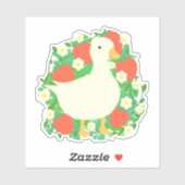 Floral Strawberry Goose Duck Aufkleber (Blatt)