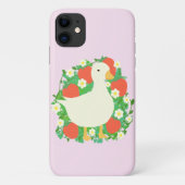 Floral Strawberry Goose Duck Case-Mate iPhone Hülle (Rückseite)