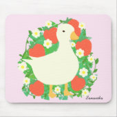 Floral Strawberry Goose Duck Mousepad (Vorne)