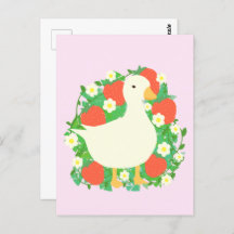 Floral Strawberry Goose Duck