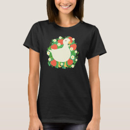 Floral Strawberry Goose Duck T-Shirt