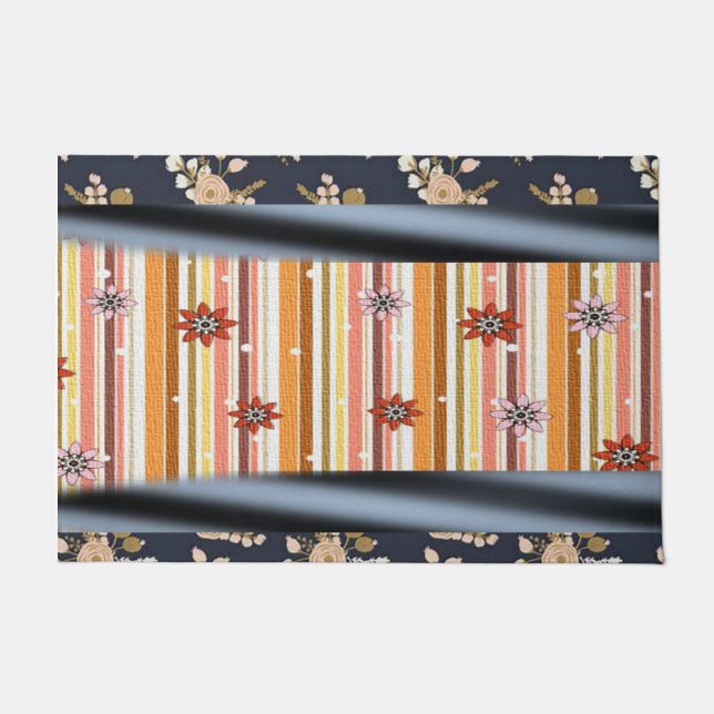 Floral Streifen Türmatte (Vorderseite)