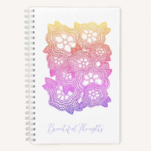 FLORAL STRICK 5.5x8.5 SpiralNotebook + Text Notizblock (Vorderseite)
