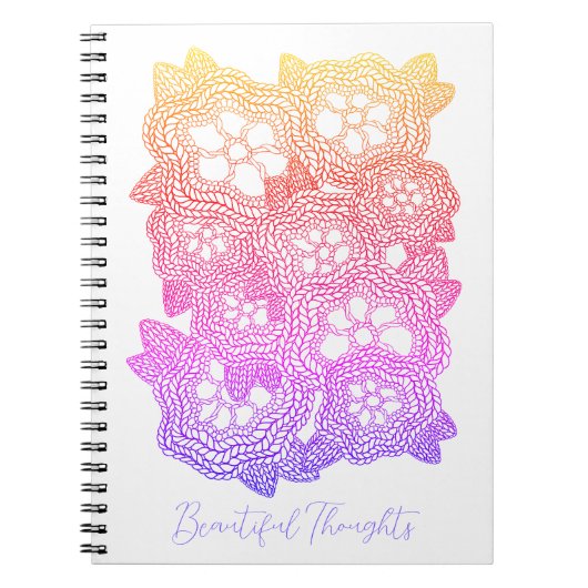 FLORAL-STRICK 6.5x8.75 Notebook + Text Notizblock (Vorderseite)