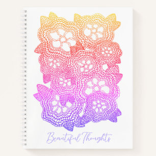 FLORAL STRICK 8.5x11 SpiralNotebook + Text Notizblock