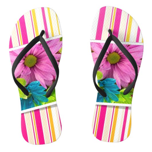 Floral Strip Flip Flops Badesandalen (Fußbett)