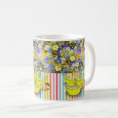 Floral Strip Soup Mug Kaffeetasse (VorderseiteRechts)