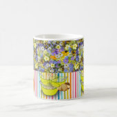 Floral Strip Soup Mug Kaffeetasse (Mittel)