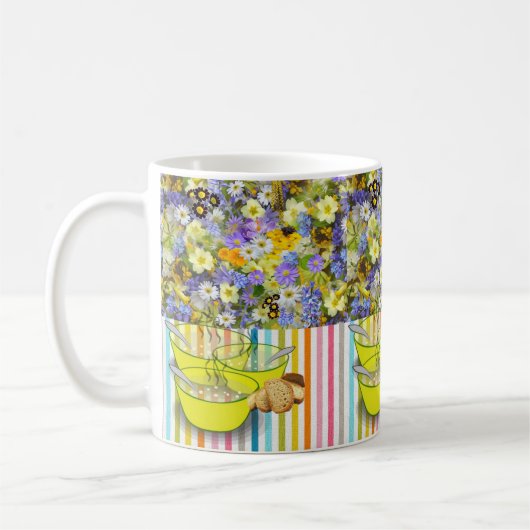 Floral Strip Soup Mug Kaffeetasse (Links)