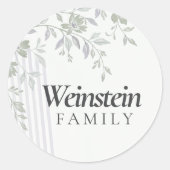 Floral Stripe Leaf Purim Sticker (Vorderseite)