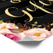 Floral Stripes Gold | Karten und Geschenke Hochzei Poster (Ecke)