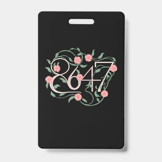 Floral Subtle Anti Trump 8647 86 47 Boho Ausweis (Vorderseite)