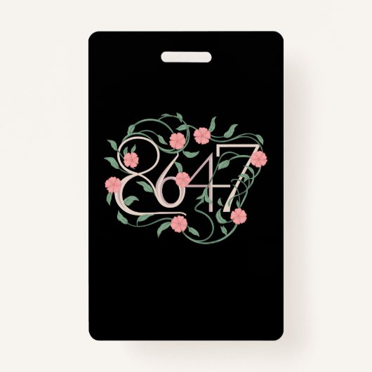 Floral Subtle Anti Trump 8647 86 47 Boho Ausweis (Vorderseite)