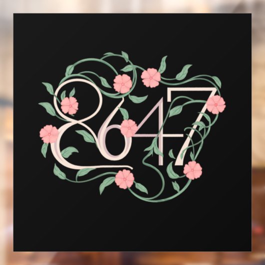 Floral Subtle Anti Trump 8647 86 47 Boho Fensteraufkleber (Blatt 2)