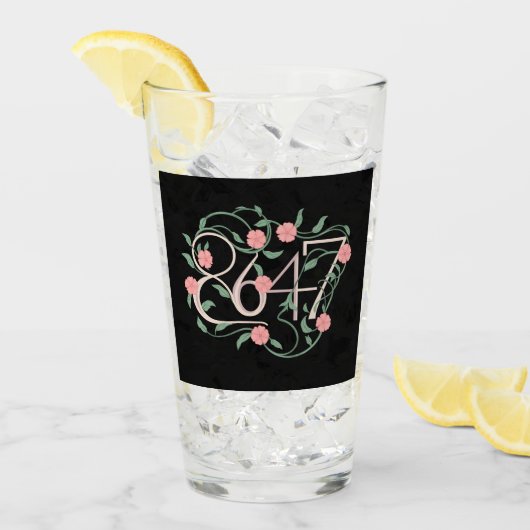 Floral Subtle Anti Trump 8647 86 47 Boho Glas (Vorderseite Ice)