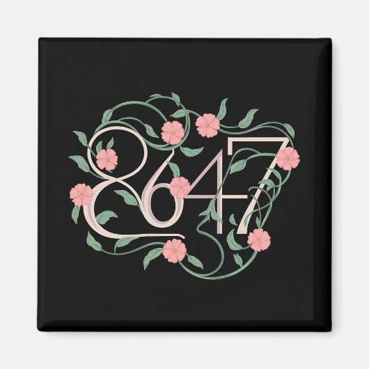 Floral Subtle Anti Trump 8647 86 47 Boho Magnet (Vorne)