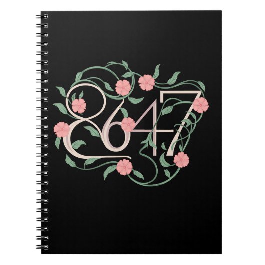 Floral Subtle Anti Trump 8647 86 47 Boho Notizblock (Vorderseite)