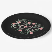 Floral Subtle Anti Trump 8647 86 47 Boho Pappteller (Schrägansicht)