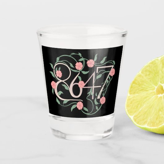 Floral Subtle Anti Trump 8647 86 47 Boho Schnapsglas (Vorderseite)