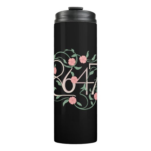 Floral Subtle Anti Trump 8647 86 47 Boho Thermosbecher (Vorderseite)