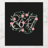 Floral Subtle Anti Trump 8647 86 47 Boho Weinetikett (Einzelnes Label)