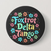 Floral Subtle Anti Trump 8647 Anti Maga Button (Vorderseite)