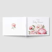 FLORAL SUBTLE SOFT BLUSH PINK PEONIES BABY DUSCHE GÄSTEBUCH (Voll)
