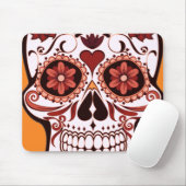 Floral Sugar Skull Day of the Dead Art Mousepad (Mit Mouse)