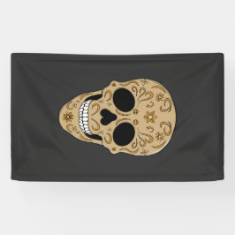 Floral Sugar Skull Dia de los Muertos Banner