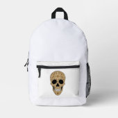 Floral Sugar Skull Dia de los Muertos Bedruckter Rucksack (Vorderseite)
