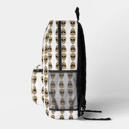 Floral Sugar Skull Dia de los Muertos Bedruckter Rucksack