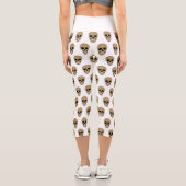Floral Sugar Skull Dia de los Muertos Capri Leggings (Rückseite)
