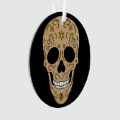 Floral Sugar Skull Dia de los Muertos Ornament (Vorderseite)
