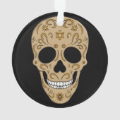 Floral Sugar Skull Dia de los Muertos Ornament (Rückseite)