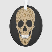 Floral Sugar Skull Dia de los Muertos Ornament (Vorderseite)