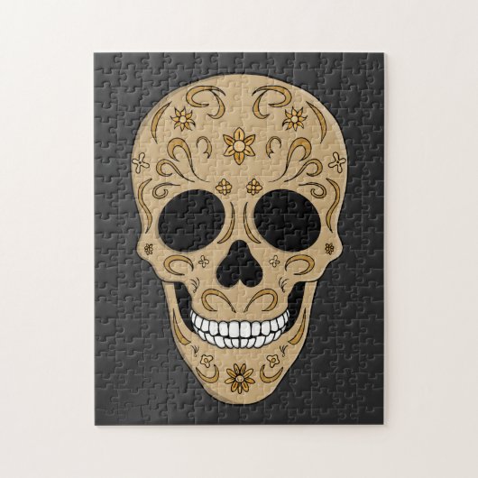 Floral Sugar Skull Dia de los Muertos Puzzle (Vertikal)
