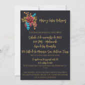 Floral Sugar Skull Día de los Muertos Spanisch Einladung (Rückseite)