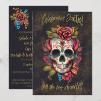 Floral Sugar Skull Día de los Muertos Spanisch